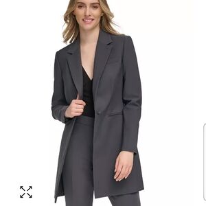 Calvin Klein X Fit One Button Topper Jacket In  Dark Grey